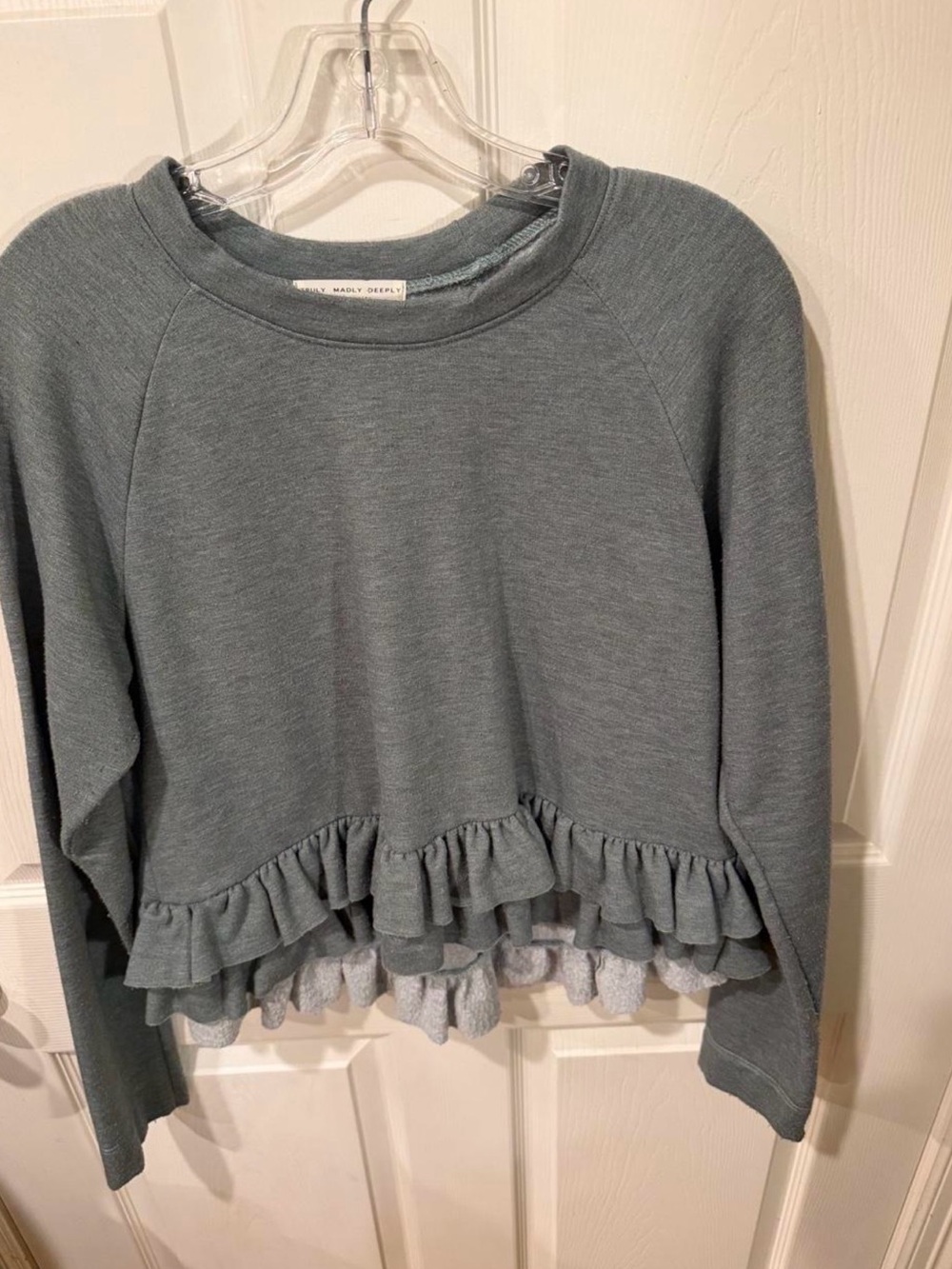 Green ruffle long sleeve